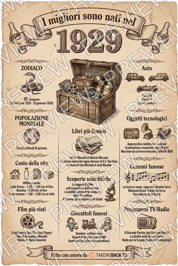 Anteprima del poster dell'anno 1929
