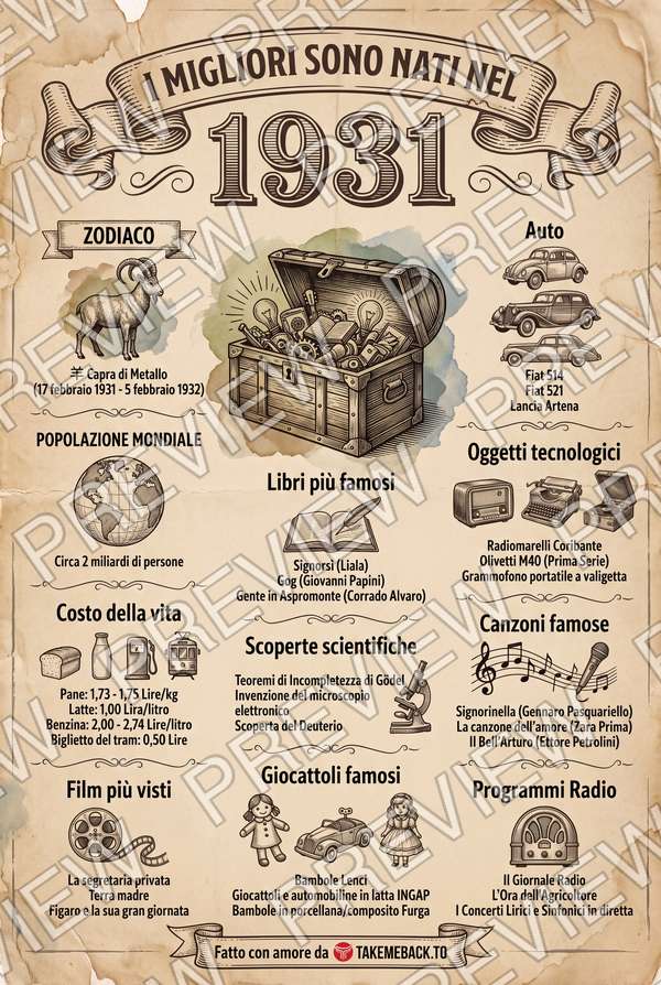 Anteprima del poster dell'anno 1931