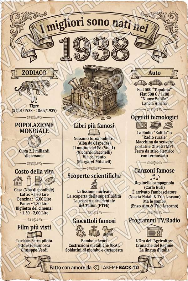 Anteprima del poster dell'anno 1938