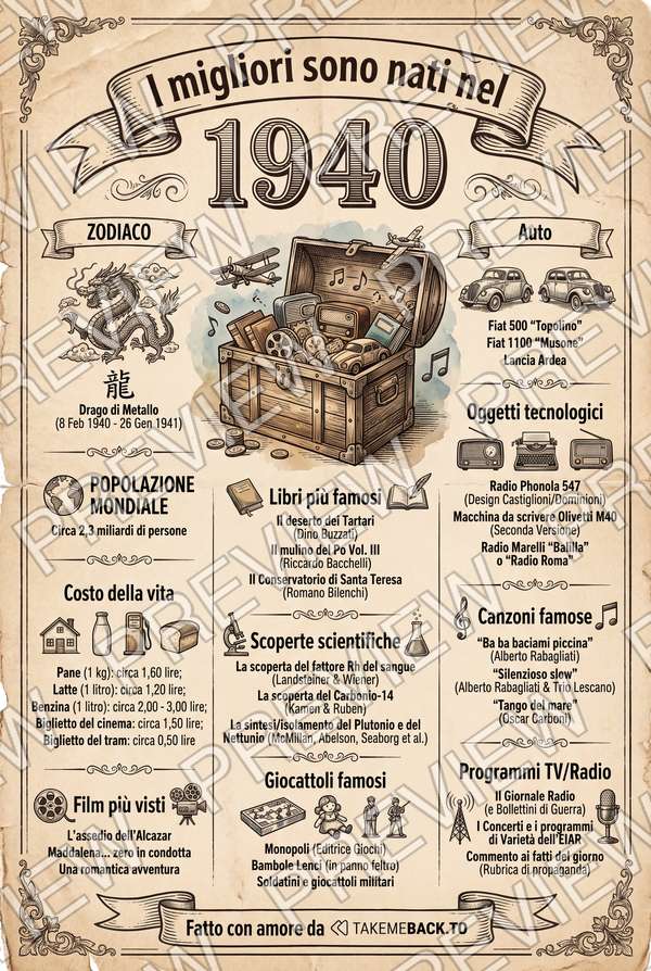 Anteprima del poster dell'anno 1940