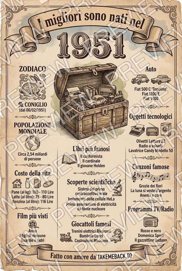 Anteprima del poster dell'anno 1951