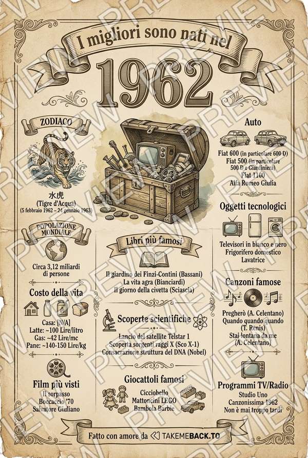 Anteprima del poster dell'anno 1962